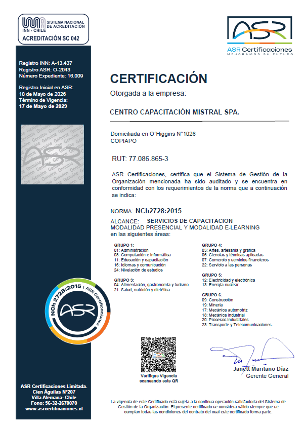 Certificado de Mistralotec